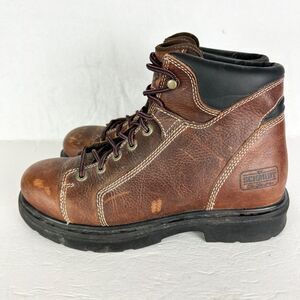 CE Schmidt Womens Leather Work Boots Size 9 Brown Lace Up